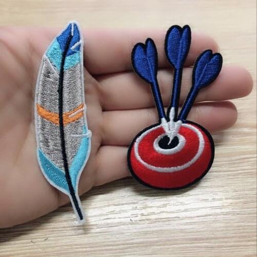 100pcs/lot Embroidery Patch Badminton feather sports Clothing Decoration Backpack sewing Accessory Diy Iron Heat Applique
