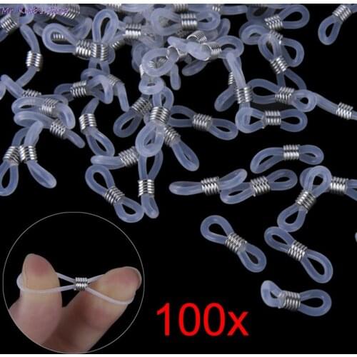 100Pcs Ear Hook Eyeglasses Spectacle Chain Glasses Retainer Ends Rope Sunglasses Cord Holder Loop Connector Antiskid Rubber Ring