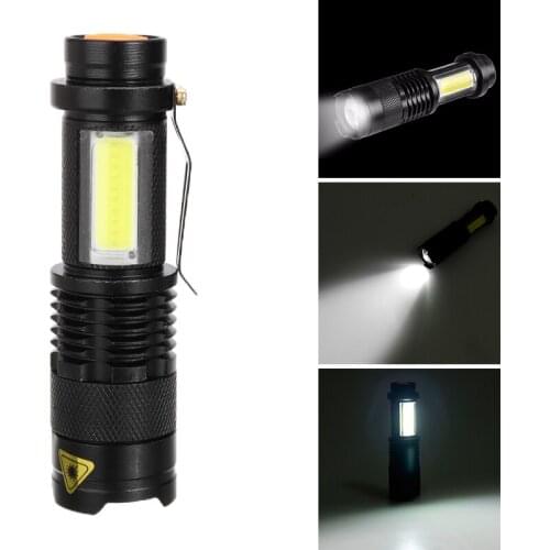 14500/AA Battery Work Light Portable XPE+ COB LED Torches Telescopic Zoom Flashlight for Outdoor Travel Camping
