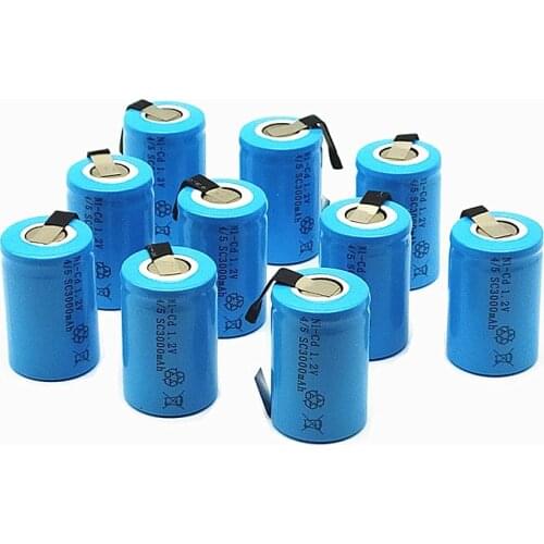 15Pcs 4/5 SC Battery High Quality battery Rechargeable Battery Sub C Battery Replacement 1.2V With Tab 3000 Mah