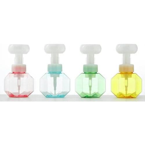 300ML Liquid Soap Dispenser Foaming Pump 1Pcs for Household Shower Gel Empty Bottle Multi Purpose Flower Shape Foam Bottle