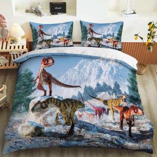 3D Jurassic Dinosaurs Duvet Cover Quilt Cover Comforter Set Bed Cover Set Full Size Single /Twin/Queen/King Luxury Bedding Set