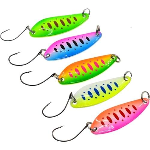 5PCS/Lot 4cm 5g Fishing Bait Fishing Metal Spoon Lure Bait For Trout Bass Spoons Small Hard Sequins Spinner Spoon