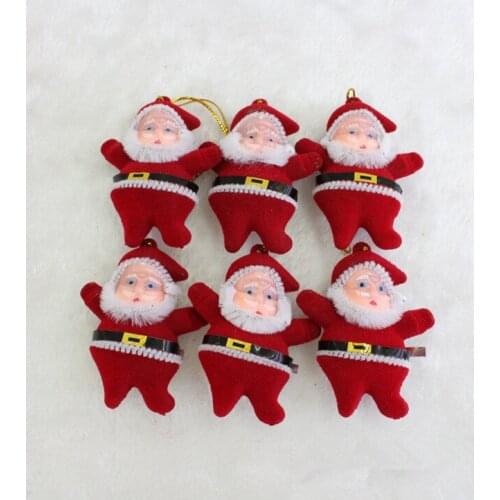 6pcs/set Red Santa Claus Pendant Christmas Tree Ornaments Supplies Christmas Tree Decorations Santa Claus Pendant Small