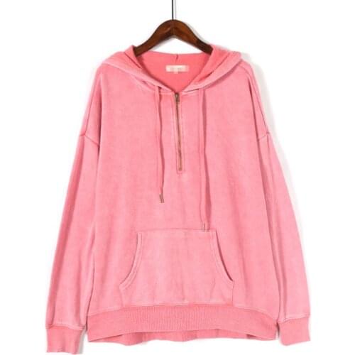 #7129 Pink Blue Spring Autumn Hoodies Sweatshirt Tops Pullovers Long Sleeves Casual Loose Coat Hoodies Women Korean Style Top