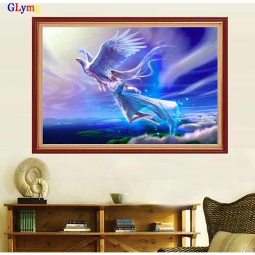 GLymg Diamond Painting Diy Dream Angel Pigeon Stone Rhinestone Picture All Square Needlework Cross Stitch Mosaic Gift Home Decor