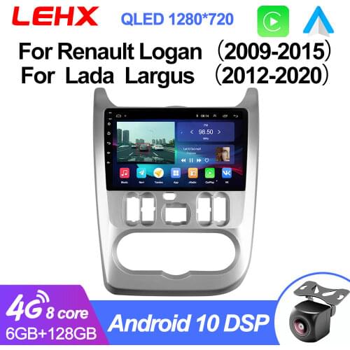 LEHX 9Inch 2din Android9.0 Car Radio Multimedia Video Player For Renault Logan1 Sandero Lada Lergus largus Dacia Duster2010-2017