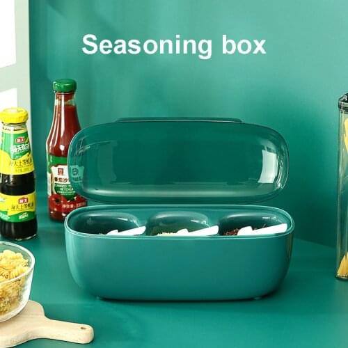 Oval seasoning container box spice jar with lid spice rack salt and pepper shakers spices storage box kitchen canister sets