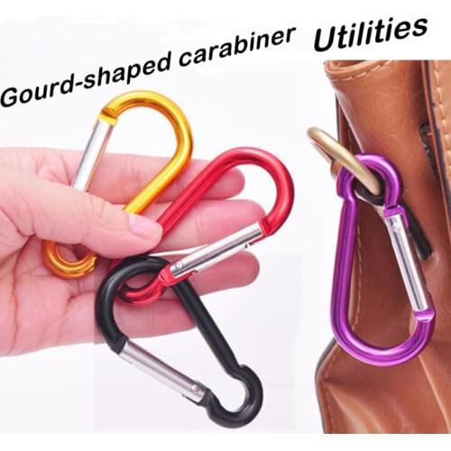 Booms Fishing Aluminum Alloy Carabiner Keychain Fishing Tool Outdoor Camping Climbing Snap Clip Lock Buckle Hook Multi Tool