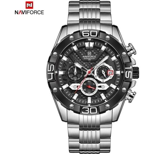 NAVIFORCE Mens Military Sports Wrist Watch Quartz Date Steel Waterproof Watches Multifunction Male Clock Relogio Masculino 2021