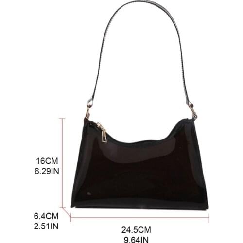 D0LF Transparent Clear Jelly Handbag Shoulder Bags for Women Elegant Evening Bag