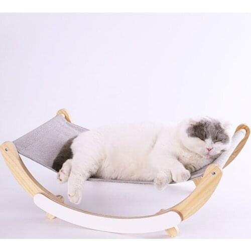 Wooden Bed Cats Dogs Hammock Cat Bed Shaker Hammock For Cat Small Dog Nest Mat Puppy Kitten Hanging Beds Pets Furniture Supplies