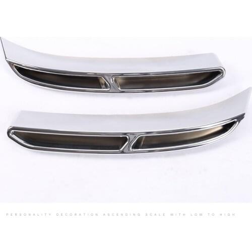 For Skoda Kodiaq Kodiak 2016 2017 2018 2019 2020 Chrome Exhaust Pipe Four Tail Throat Decorative Car Stickers