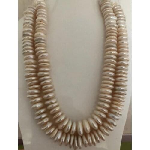 Elegant 12-13mm baroque white pearl necklace 36 inch