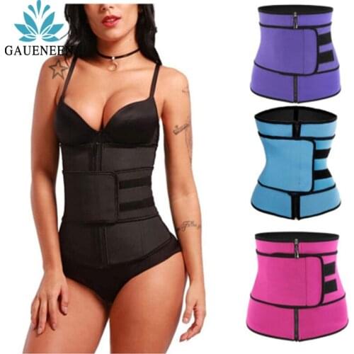 GAUENEEN Zipper Waist Corset Trainer Women Sweat Belt Sport Girdle Weight Loss Cincher Body Shaper Trimmer Workout Fitness Belt