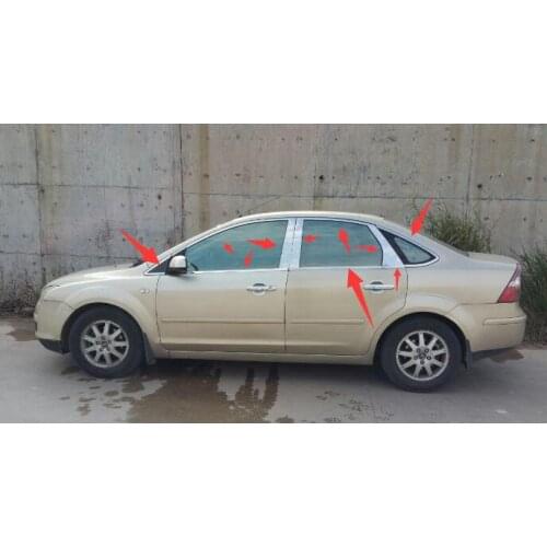 For ford Focus Mk3 2005-2012 Sedan Chrome Door Upper Bottom Window Lining Frame Sill Belt Trim Cover Molding Garnish 20pcs