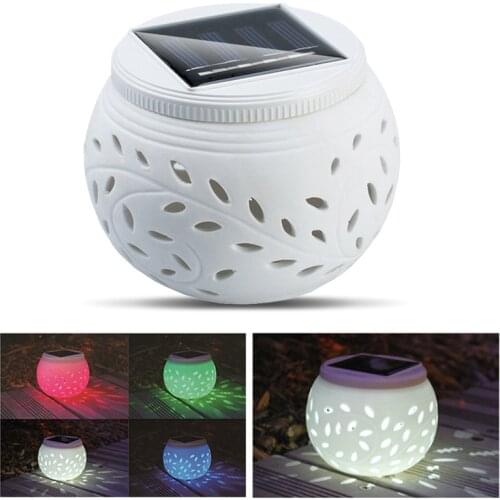 Solar Powered Ceramic LED Lamp Light Color Changing Table lamp Night Light for Festival Gifts Indoor Outdoor Decoration