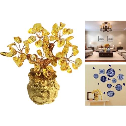 Feng Shui Money Tree,Office Home Table Feng Shui Decoration,Crystal Money Tree for Wealth and Good Luck