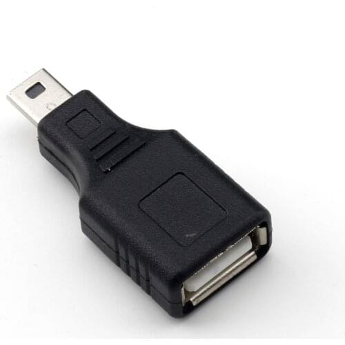 HWEXPRESS Hot New Black Mini USB A Female to 5-Pin Male Adapter Converter USA