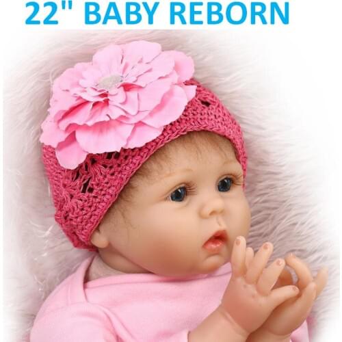 Soft silicone reborn baby dolls NPK 22" Bebes reborn bonecas pink princess dolls reborn new born babies for child gift toys