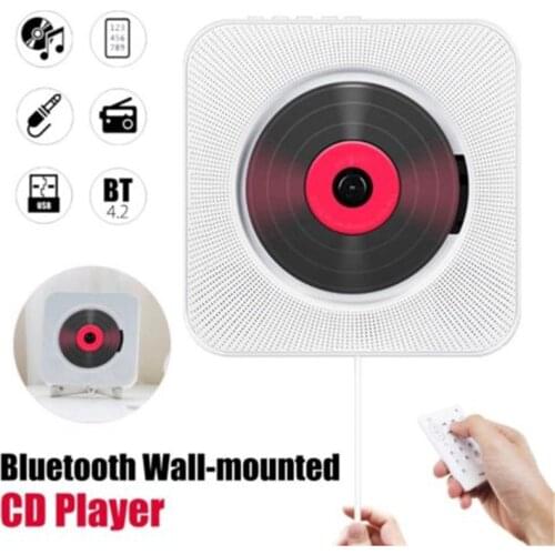Wall Mounted CD Player Surround Sound FM Radio Bluetooth USB MP3 Disk Portable Music Player Remote Control Stereo Speaker Home