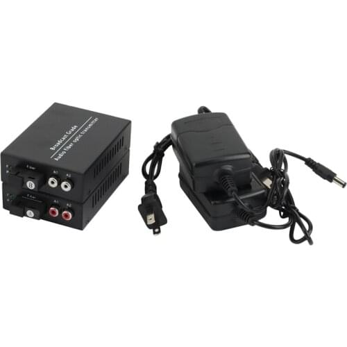 NEW-2CH Audio Over Fiber Optic Media Converters - Singlmode Fiber Up 20Km Multimode 500M For Broadcasting Intercom System