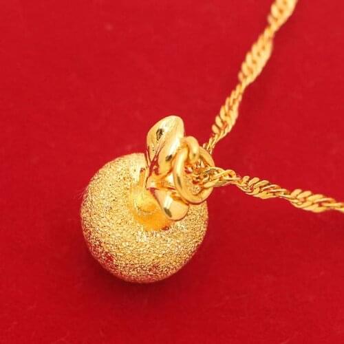 New in 2021 girly frosted gold-plated apple pendant necklace brass jewelry