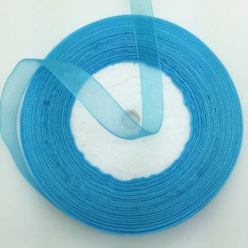 Wholesale 50 Yards 3/8" 10mm Sky Blue Organza Ribbon Bow Wedding Decoration Lace Crafts