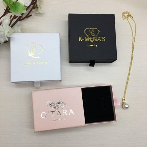 100PCS/LOT jewelry gift boxes -White- Custom packaging box with logo - Ring Necklace Bracelets Earring Gift Packaging Box