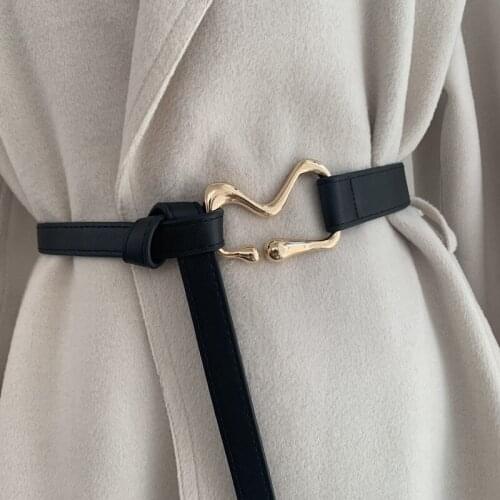 New Fashion Womens Thin Belt With Suit Coat Knotted Love Buckle Head Decoration Female Corset Belts