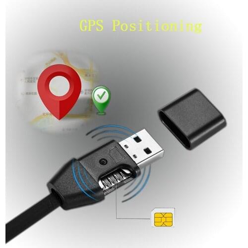 S8 USB Data Cable GPS Tracker Android / IPhone Anti-lost GPS Position Pickup Voice Actives Charging Car Positioning Locator
