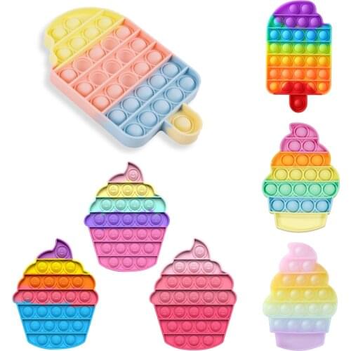 Silicone Autism Antistress Fidget Toys Drink Cup Push Bubble Sensory Toy Rainbow Funny Stress Reliever Toy for Kids Adult Gifts