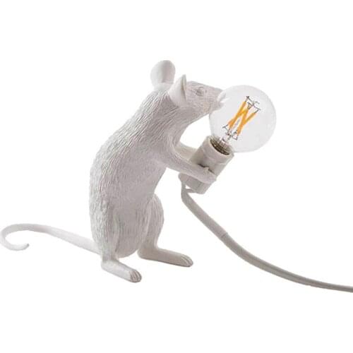 Nordic Creative Animal Mouse White Light Living Room Bedroom Clothing Store New Industrial Style Resin Desk Lamp