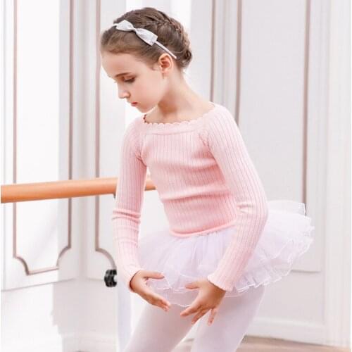 Girls Sweater Dance Legwarmer Little Ballerina Dance Knitwear Ballet Warmer Pink Knitted Shorts Winter Dancewear Ballet Warm Ups