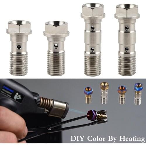 Titanium Alloy Ti Double Banjo M10x1.25 Pitch For Street Off-Road Motorcycles Titanium Banjo Bolt Fit For Honda