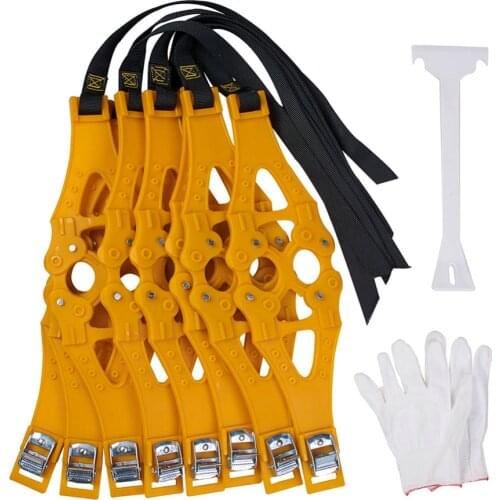 AUMOHALL 8pcs/Set Car Snow Chains Universal Car Tire Belt TPU Anti-slip Chain Car Tire Emergency Anti Skid Straps