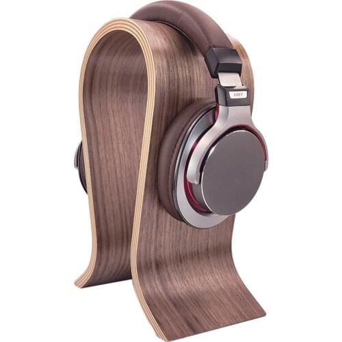 Universal U Shape Wood Headphones Stand Holder Earphone Hanger Wooden Headset Desk Display Shelf Rack Stand Bracket