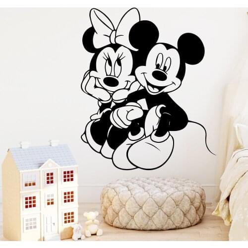 Disney Mickey Minnie Mouse Vinyl Wall Sticker For Kids Room Bedroom Accessories Decals Home Decoration Murals Wallpaper 0310