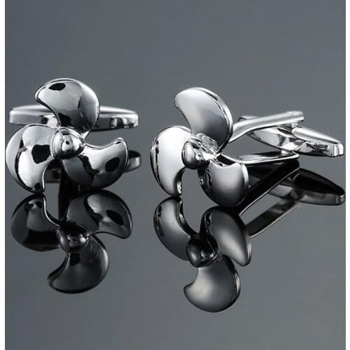 High quality mens shirt Silvery Cufflinks new summer jewelry propeller Cufflinks mens wedding accessories pin