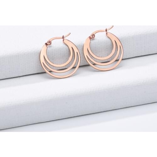 Crescent Moon Earings Fashion Jewelry Stainless Steel Rose Gold Small Hoop Earrings For Women Friendship Gifts 2019 Brincos BFF
