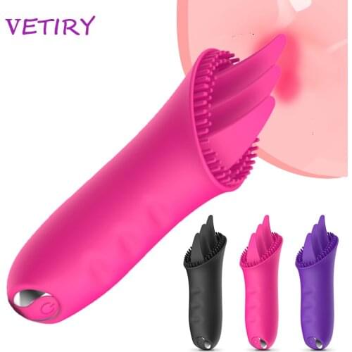 VETIRY Female Masturbator Tongue Licking Vibrator Sex Toys for Woman 10 Frequency Clitoris Stimulator G-spot Massager Oral Sex