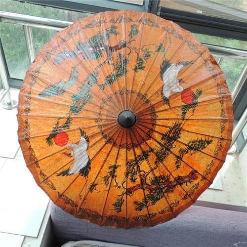 1pc Classic Hand-painted Oil-paper Umbrella Decorative Handmade Umbrella Oiled Paper Umbrella Crafts for Bar Store Tearoom Decor