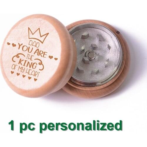 1pc Custom Wood Herb Grinder Carving Weed Engraved personalized Herbal Tobacco smoke Cigarette Accessories Gift to Dad MYQ025