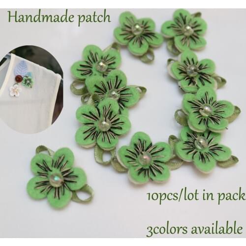 10pcs/lot diy handmade colorful flowers patches for clothing 3D floral fairy floral parche appliques parches bordados para ropa