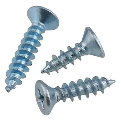 100PCS M4 M5 M6 Phillips Countersunk Head Screw Zn Plating Wood Self Tapping Screws