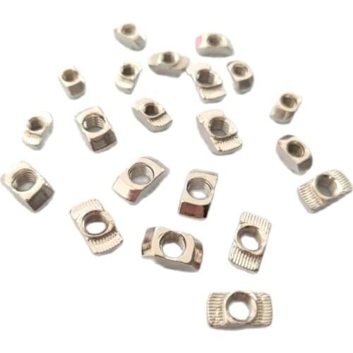 20pcs/lot M3 M4 M5 M6 M8 Thread T Nut EU Standard Drop In T-Slot Carbon Steel For 2020 3030 4040 4545 Series Aluminum Profiles