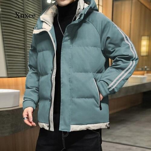 2021 Mens Winter Leisure Thicken Warm Waterproof Cotton Jacket Parka Mens New Jacket Windproof Hat Hooded Parker Jacket Men