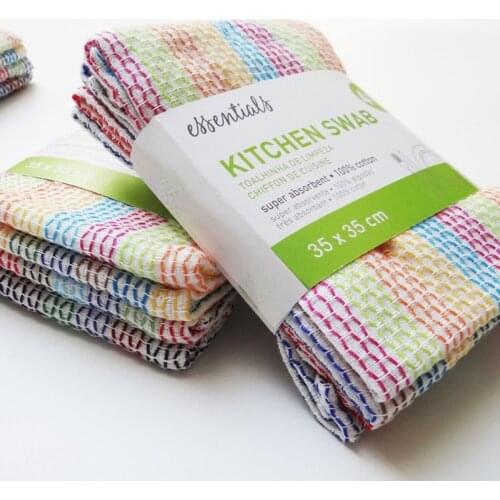 4Pcs/set Dishcloth Towel Tableware Cleaning Cloths Kitchen Swab Kitchen Towel Pure Cotton Dish Cloths 34x34cm