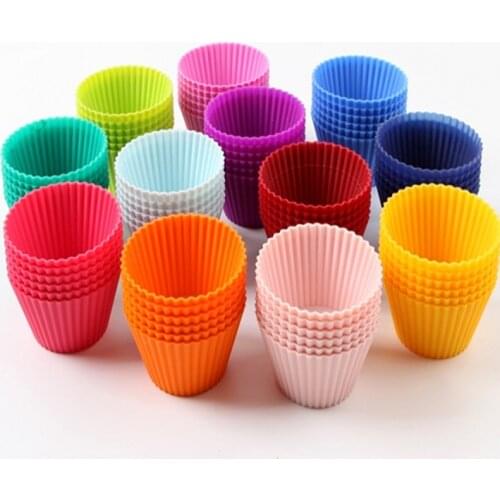 6 Pcs Puff Muffin Cup Colorful Round Shaped Silicon Cupcake Baking Molds Jelly Pudding Bakeware Baking Pastry Tools Puff Cup