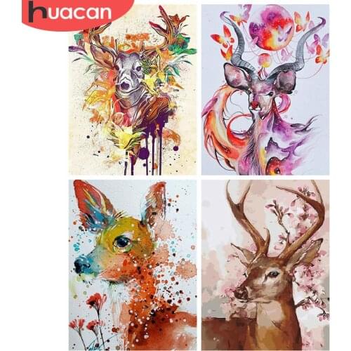 HUACAN 5d Diamond Painting Deer Rhinestones Pictures Full Square/Round Drill Diamond Embroidery Cross Stitch Animal Home Decor